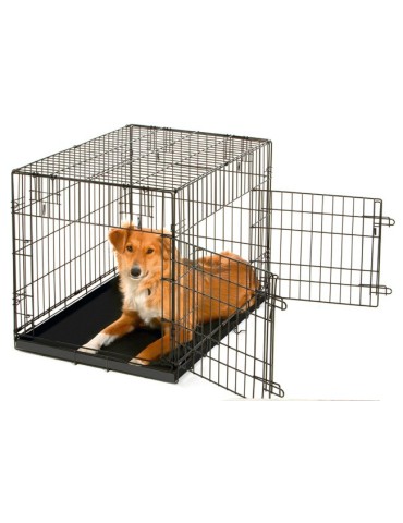 Cage pliante en métal thermolaquée pour chien