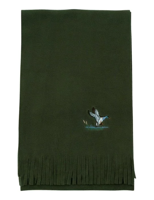 Echarpe polaire verte brodée (canard ou sanglier) Percussion