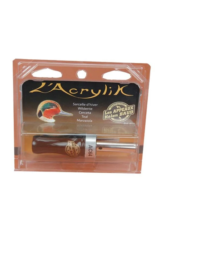 Appeau acrylik sarcelle d'hiver mâle Helen Baud