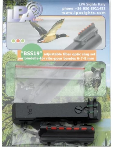 Set slug BSS 19 FO Hausse et guidon insert ajustable 6-7-8 mm LPA