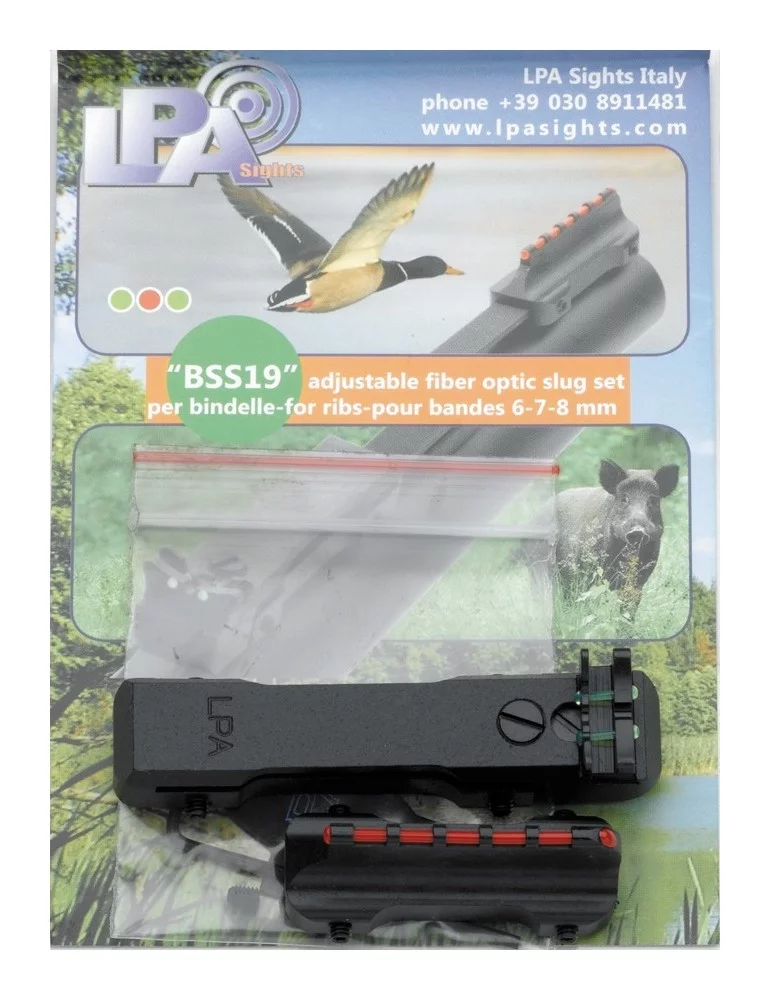 Set slug BSS 19 FO Hausse et guidon insert ajustable 6-7-8 mm LPA