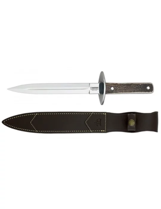 Dague de chasse Cudeman lame 24 cm avec manche en bois de cerf