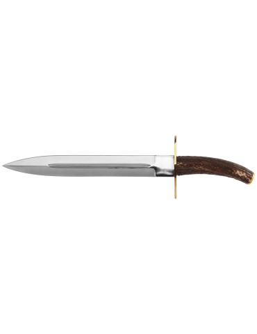 Dague de chasse Country lame 23 cm manche en bois de cerf