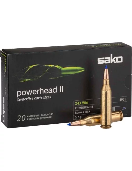 Sako .243 Win. Powerhead II (Barnes TTSX) 80 gr sans plomb