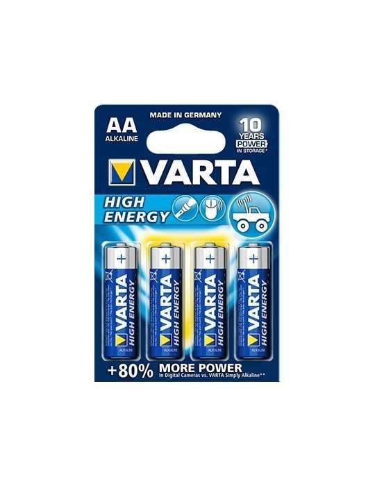 Piles alcalines LR6 AA Varta par 4