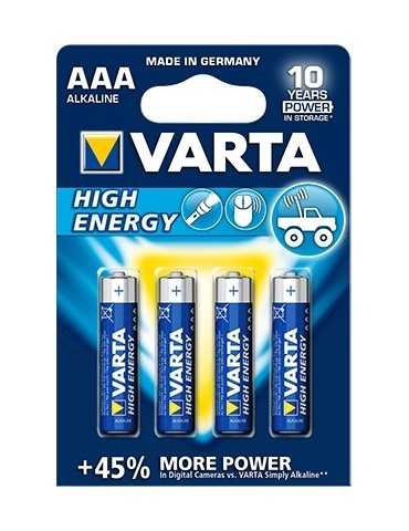 Piles alcalines LR03 AAA Varta par 4