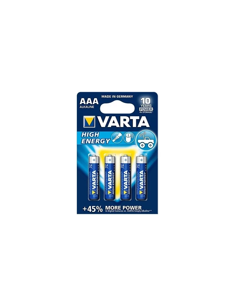 Piles alcalines LR03 AAA Varta par 4
