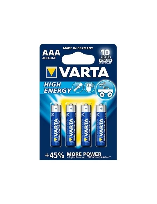 Piles alcalines LR03 AAA Varta par 4