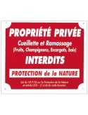 Panneau Propriété privée protection de la nature