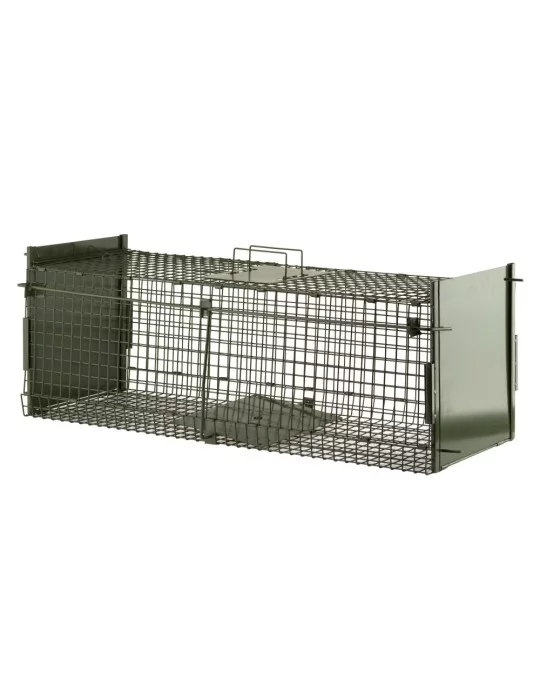 Cage pliante 2 entrées boite à fauve 100 cm