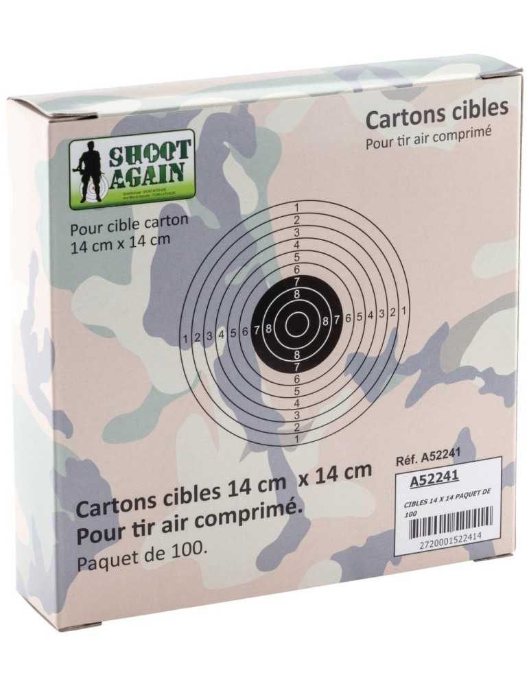 100 cibles cartons 14 x 14 cm