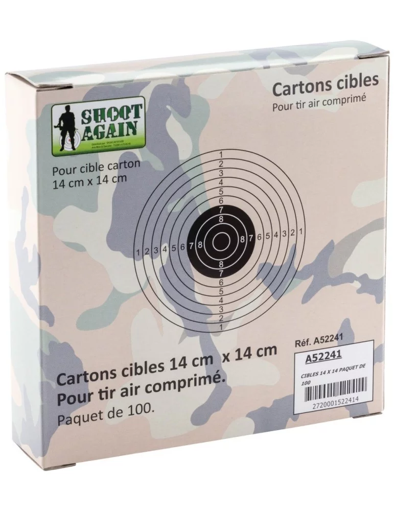 100 cibles cartons 14 x 14 cm