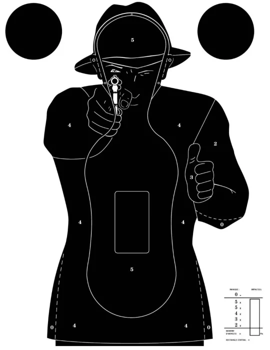 100 cibles silhouette Police 51 x 71 cm NOIR