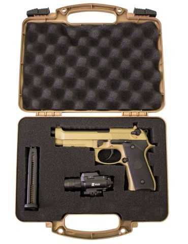 Mallette pour arme de poing avec mousse prédécoupée beige Nuprol 2