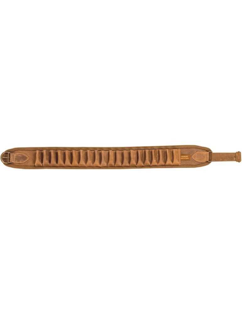 Cartouchière croupon ciré marron 20 tubes cal.12 Country Sellerie