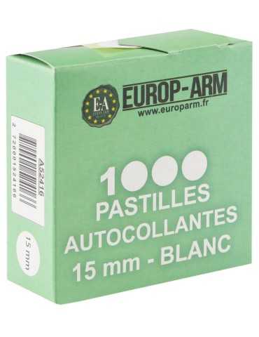 1000 pastilles autocollantes blanches 15 mm au 19 mm