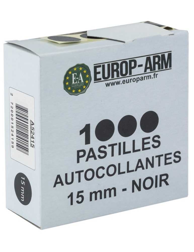 1000 pastilles autocollantes noires 15/19 mm