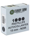 1000 pastilles autocollantes noires 15/19 mm