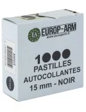 1000 pastilles autocollantes noires 15/19 mm