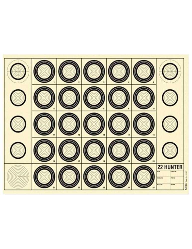 Cible Benchrest 22 Hunter 42 x 29,7 cm