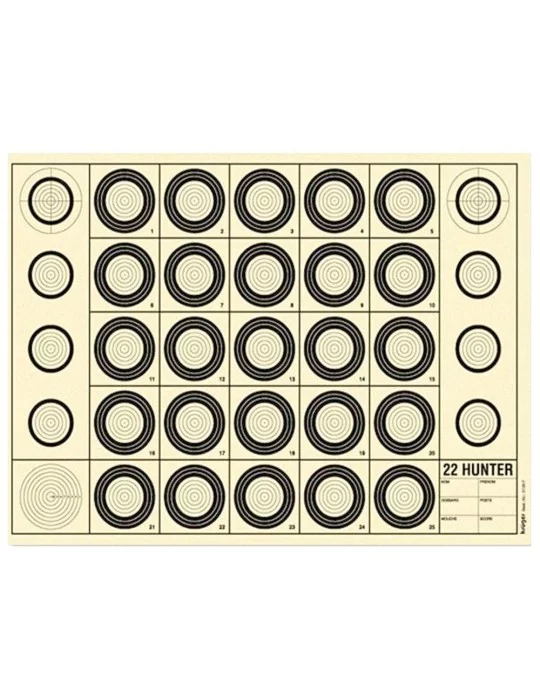 Cible Benchrest 22 Hunter 42 x 29,7 cm