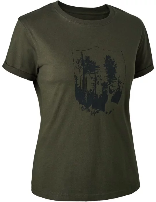 T-shirt pour femme motif forêt Deerhunter