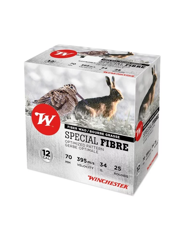 Winchester Special Fibre C.12/70 34g cartouches chasse bourre grasse