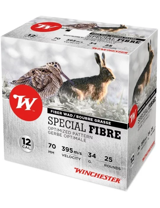 Winchester Special Fibre C.12/70 34g cartouches chasse bourre grasse