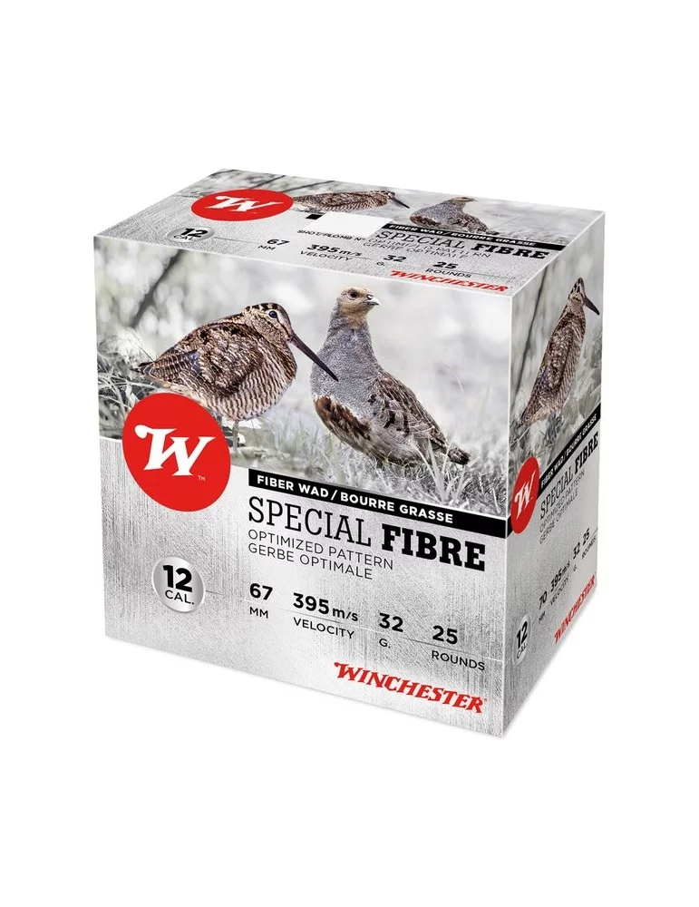 Winchester Special Fibre C.12/67 32g cartouches chasse bourre grasse