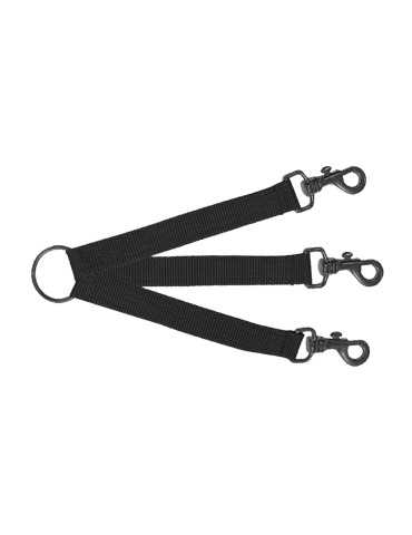 Accouple nylon vert pour trois chiens