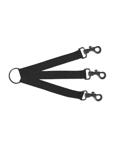 Accouple nylon vert pour trois chiens