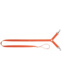 Laisse 1,30 m sangle nylon 2 chiens orange fluo - Country
