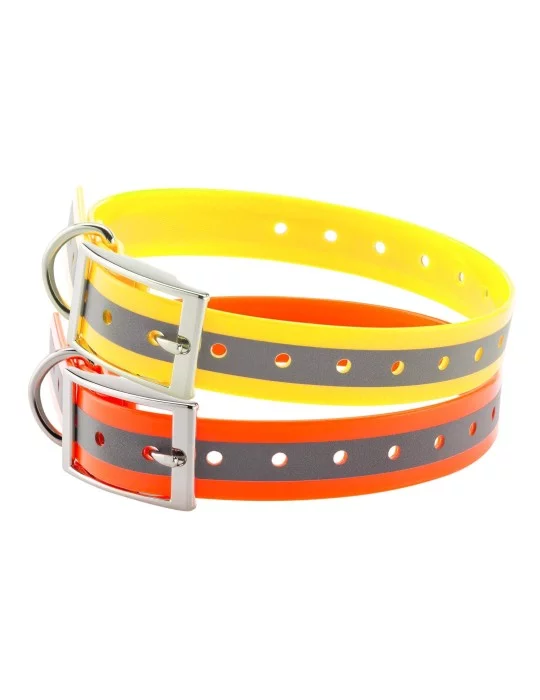 Collier fluo à bandes réfléchissantes pour chien - Country