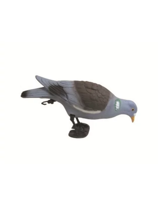 Pigeon plastique sur pattes béquetant