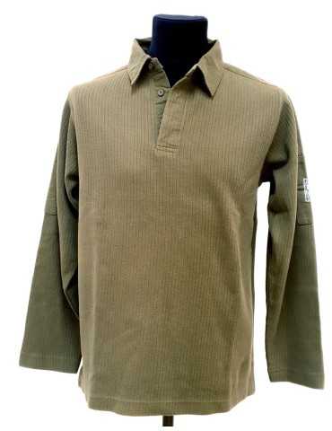 Polo de chasse en coton kaki