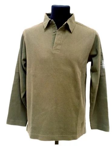 Polo de chasse en coton kaki