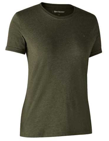 Lot de 2 t-shirts basiques pour femme vert et noir Deerhunter 2
