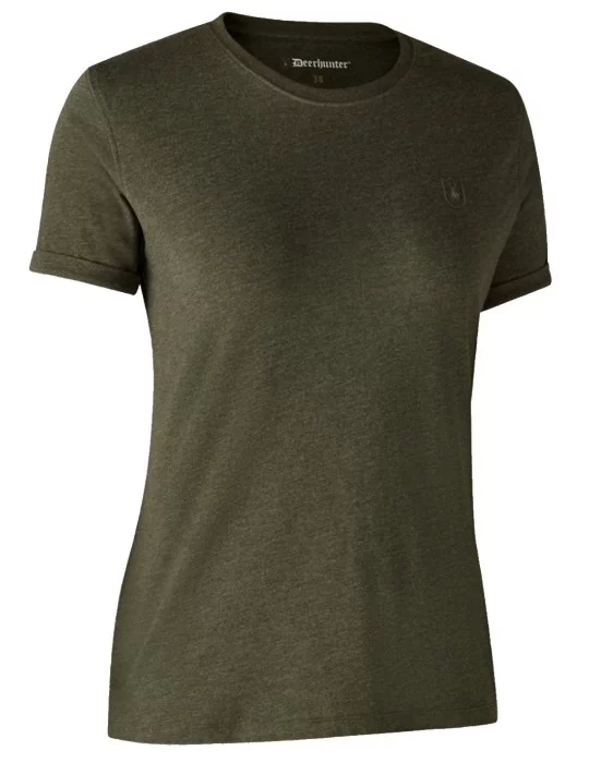 Lot de 2 t-shirts basiques pour femme vert et noir Deerhunter