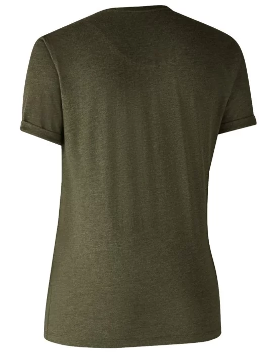 Lot de 2 t-shirts basiques pour femme vert et noir Deerhunter