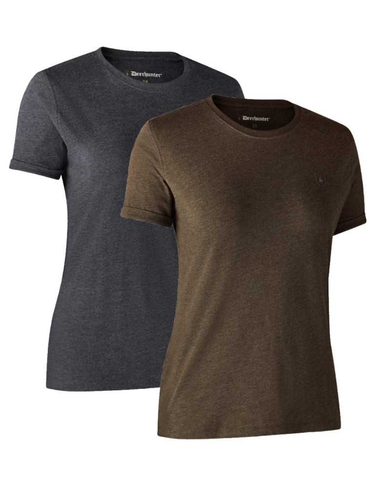 Lot de 2 t-shirts basiques pour femme de chasse Deerhunter - Natusport
