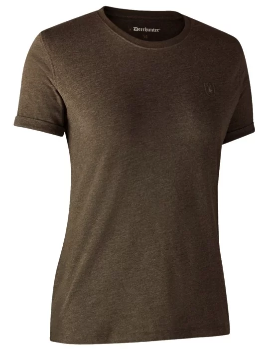 Lot de 2 t-shirts basiques pour femme marron et noir Deerhunter