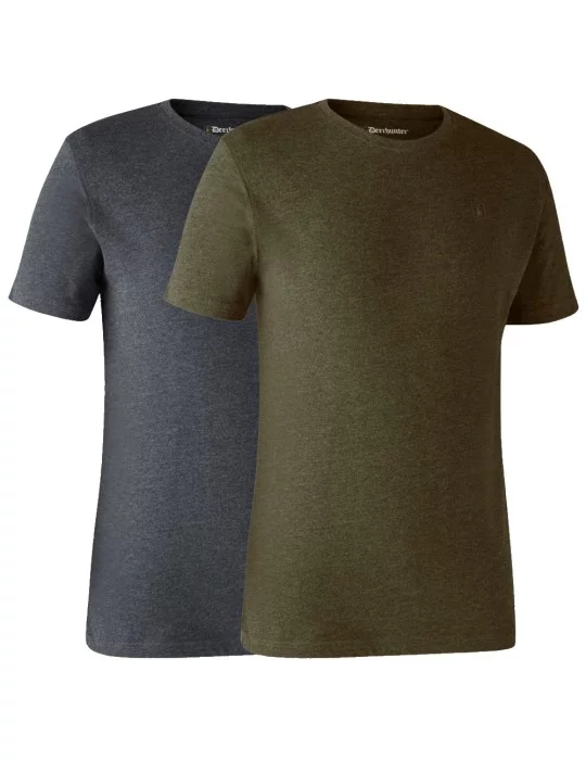 Lot de 2 t-shirts basiques vert et noir Deerhunter