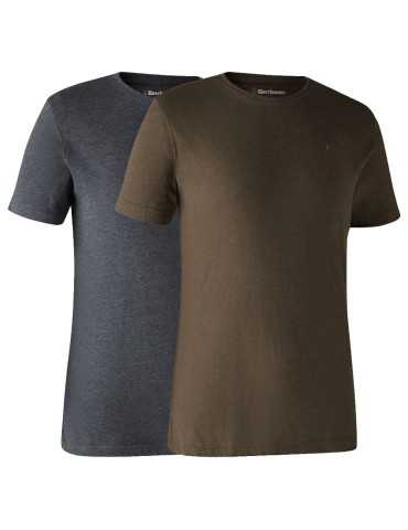 Lot de 2 t-shirts basiques marron et noir Deerhunter