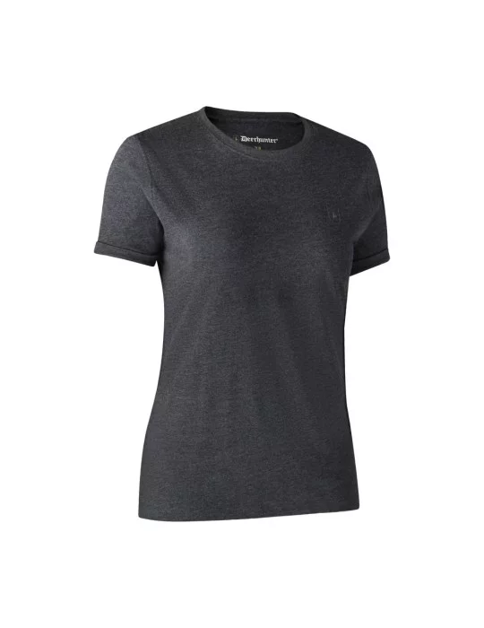 Lot de 2 t-shirts basiques pour femme kaki et gris Deerhunter