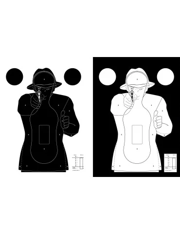 100 cibles silhouette Police 51 x 71 cm 