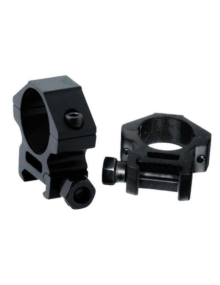 Collier RTI rail Picatinny ou Prismatique pour montage lunette