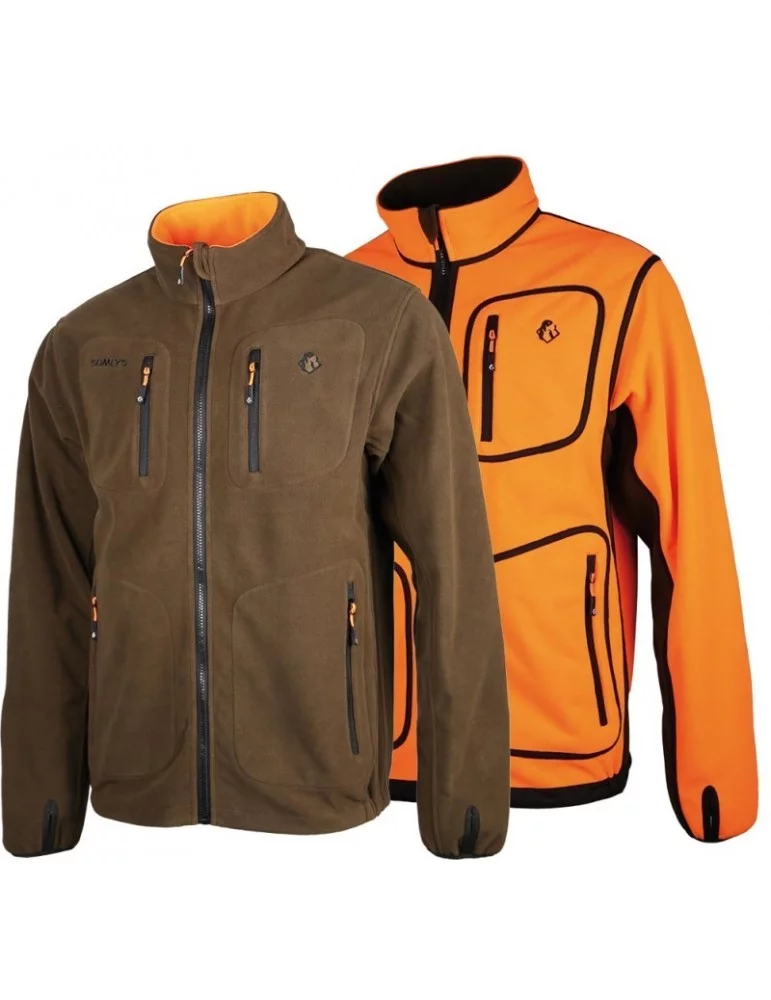 Veste polaire r versible orange et marron Somlys natusport