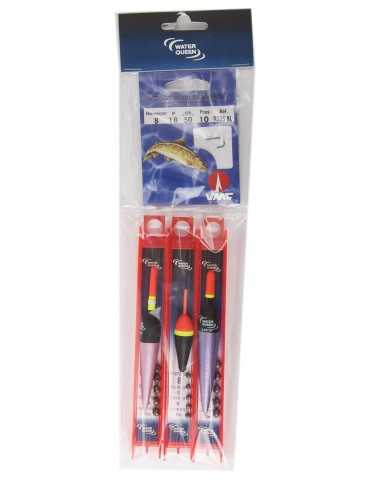 Lot de 3 lignes montées truite + hameçons montés Water Queen