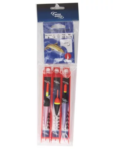 Lot de 3 lignes montées truite + hameçons montés Water Queen