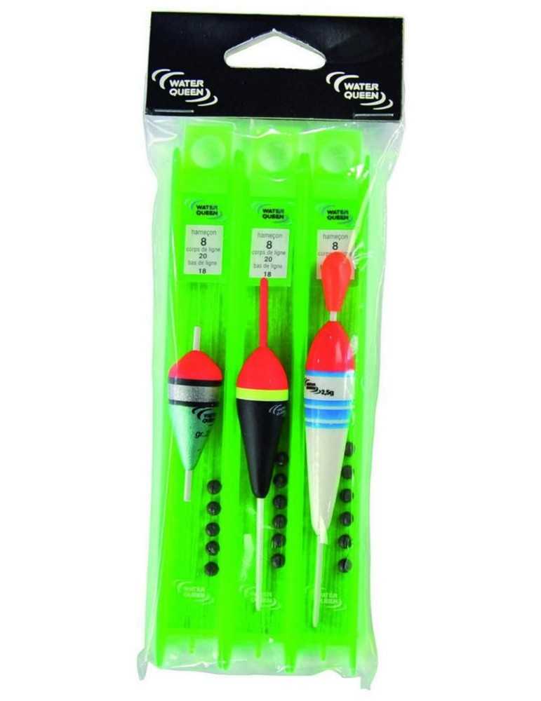Lot de 3 lignes montées gros poissons Water Queen